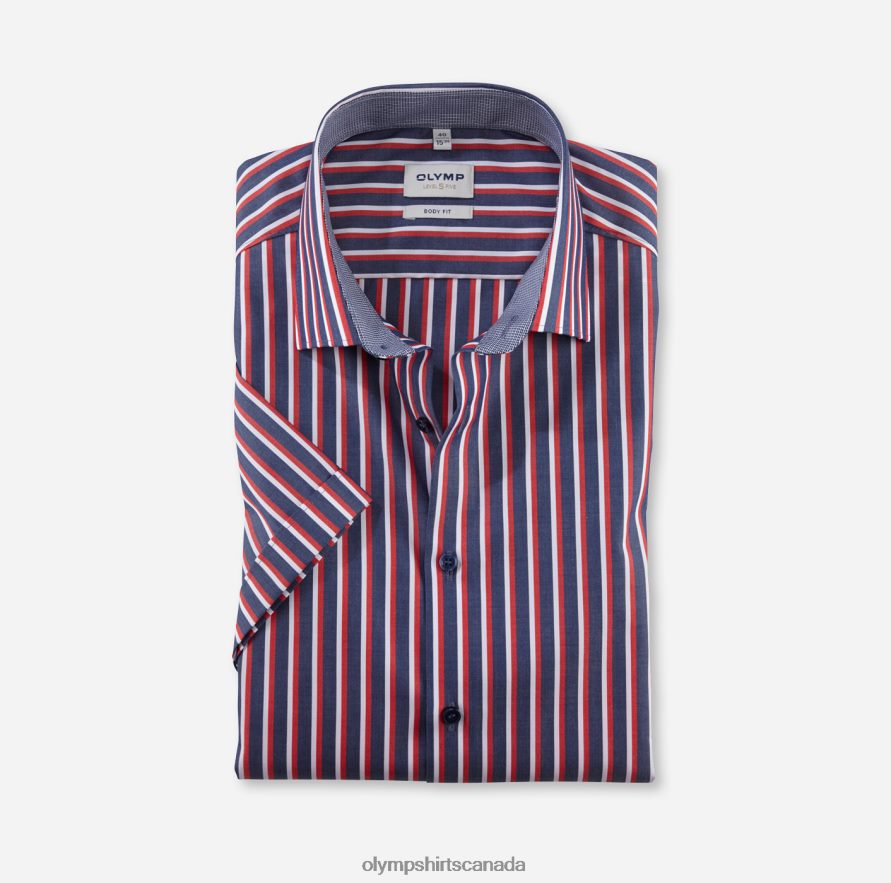 OLYMP Level Five Body Fit Business Shirt New York Kent Red H2P42H661 Clothing