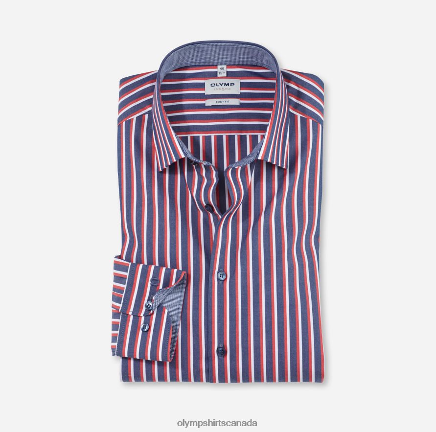 OLYMP Level Five Body Fit Business Shirt New York Kent Red H2P42H787 Clothing