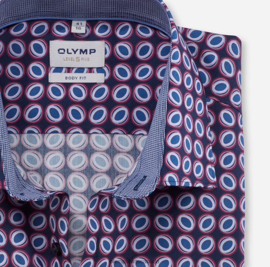 OLYMP Level Five Body Fit Business Shirt New York Kent Rose H2P42H732 Clothing