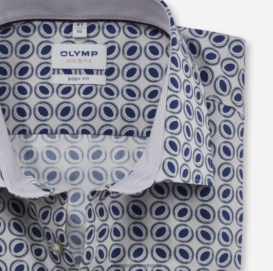 OLYMP Level Five Body Fit Business Shirt New York Kent Taupe H2P42H741 Clothing