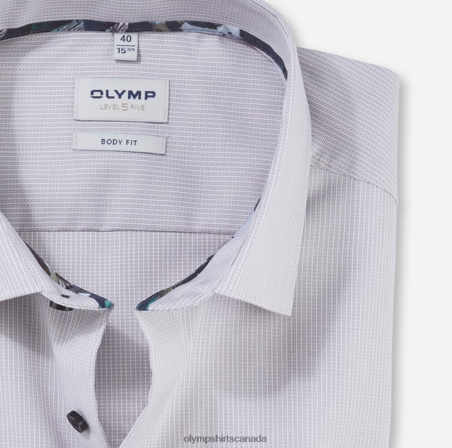 OLYMP Level Five Body Fit Business Shirt New York Kent Taupe H2P42H785 Clothing