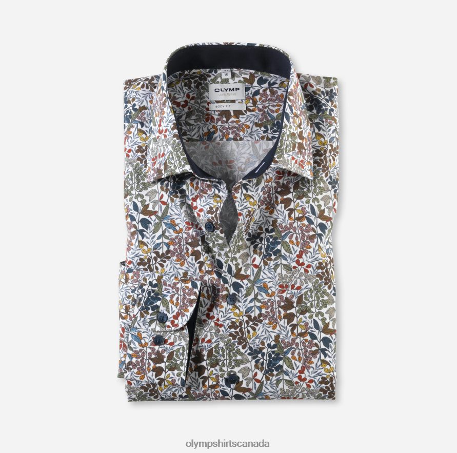 OLYMP Level Five Body Fit Business Shirt New York Kent White H2P42H771 Clothing