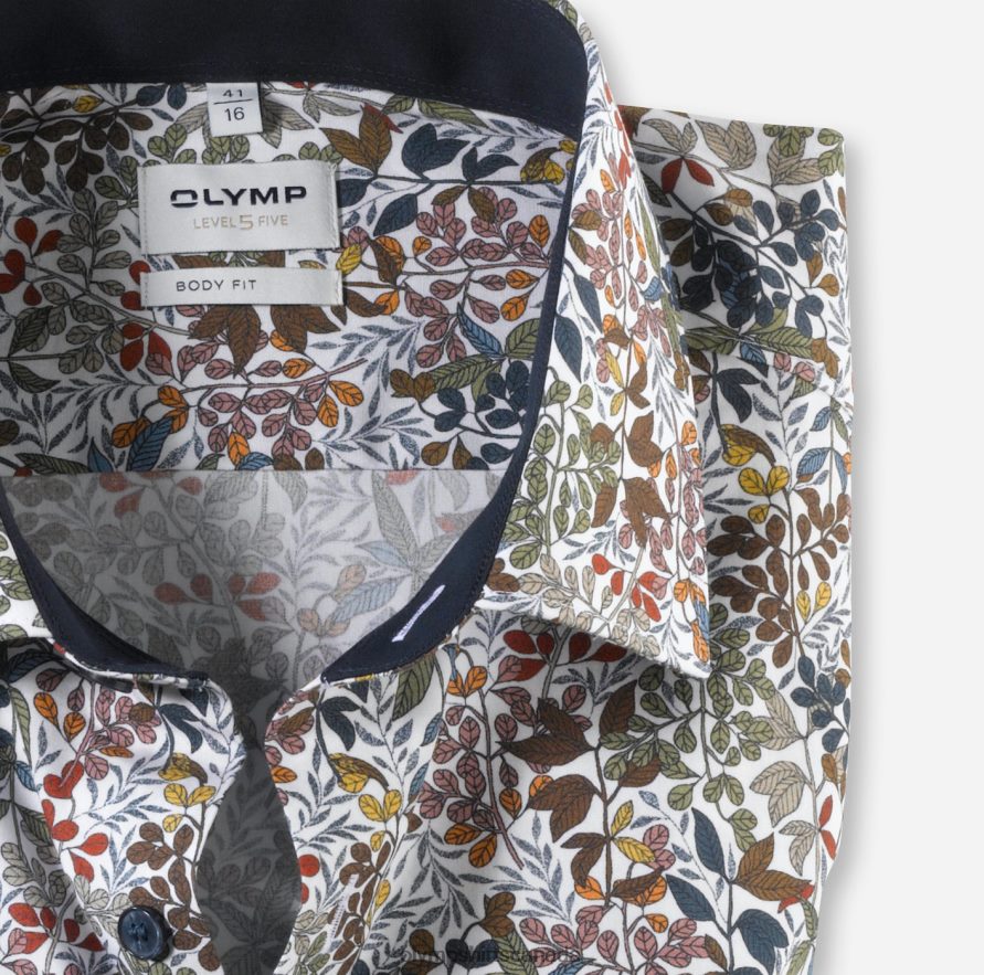 OLYMP Level Five Body Fit Business Shirt New York Kent White H2P42H771 Clothing