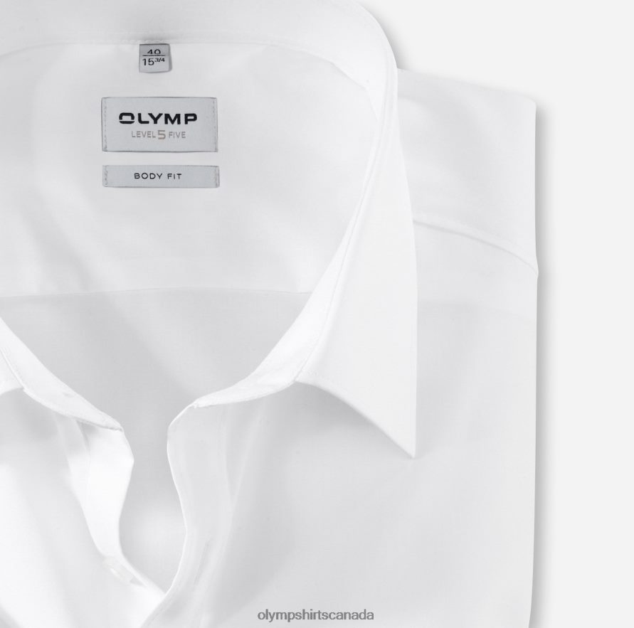 OLYMP Level Five Body Fit Business Shirt New York Kent White H2P42H835 Clothing