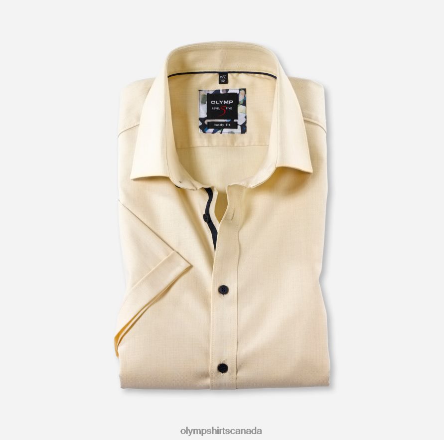OLYMP Level Five Body Fit Business Shirt New York Kent Yellow H2P42H826 Clothing