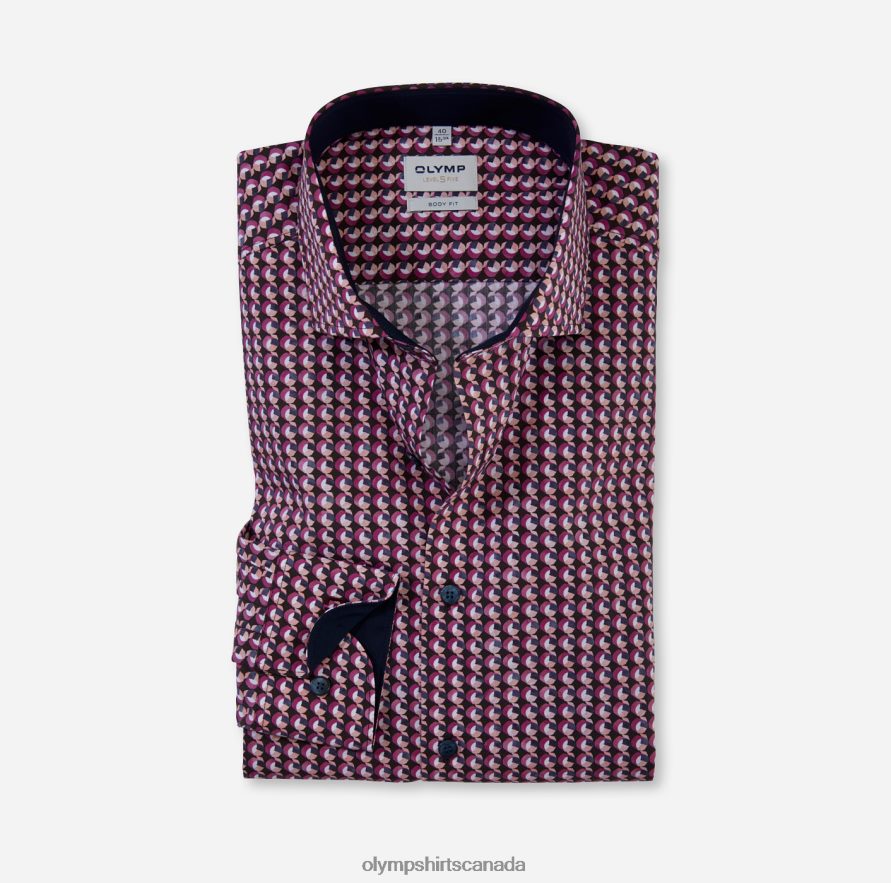 OLYMP Level Five Body Fit Business Shirt Royal Kent Fuchsia H2P42H387 Clothing