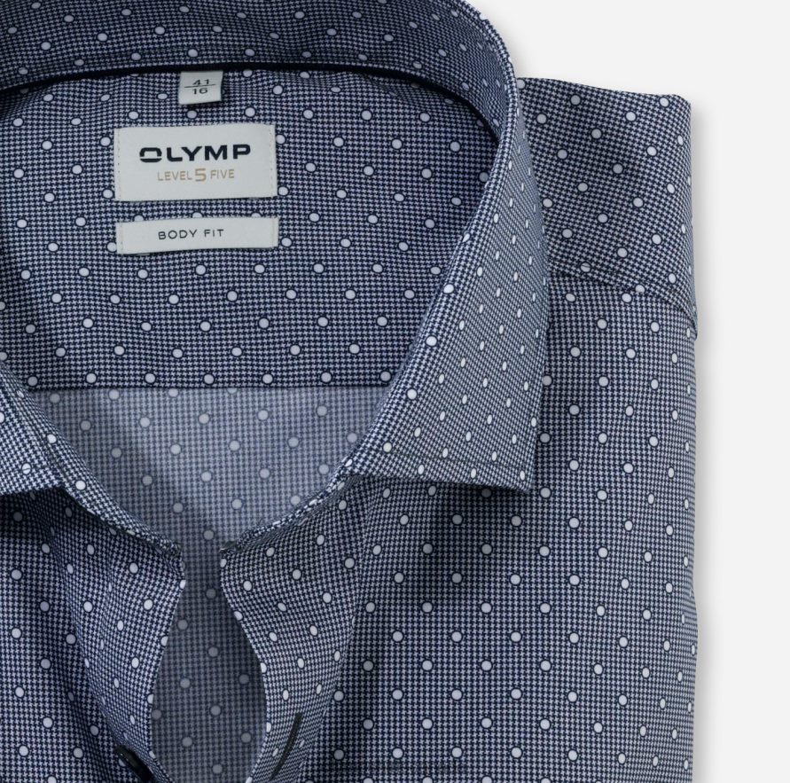 OLYMP Level Five Body Fit Business Shirt Royal Kent Marine H2P42H498 Clothing