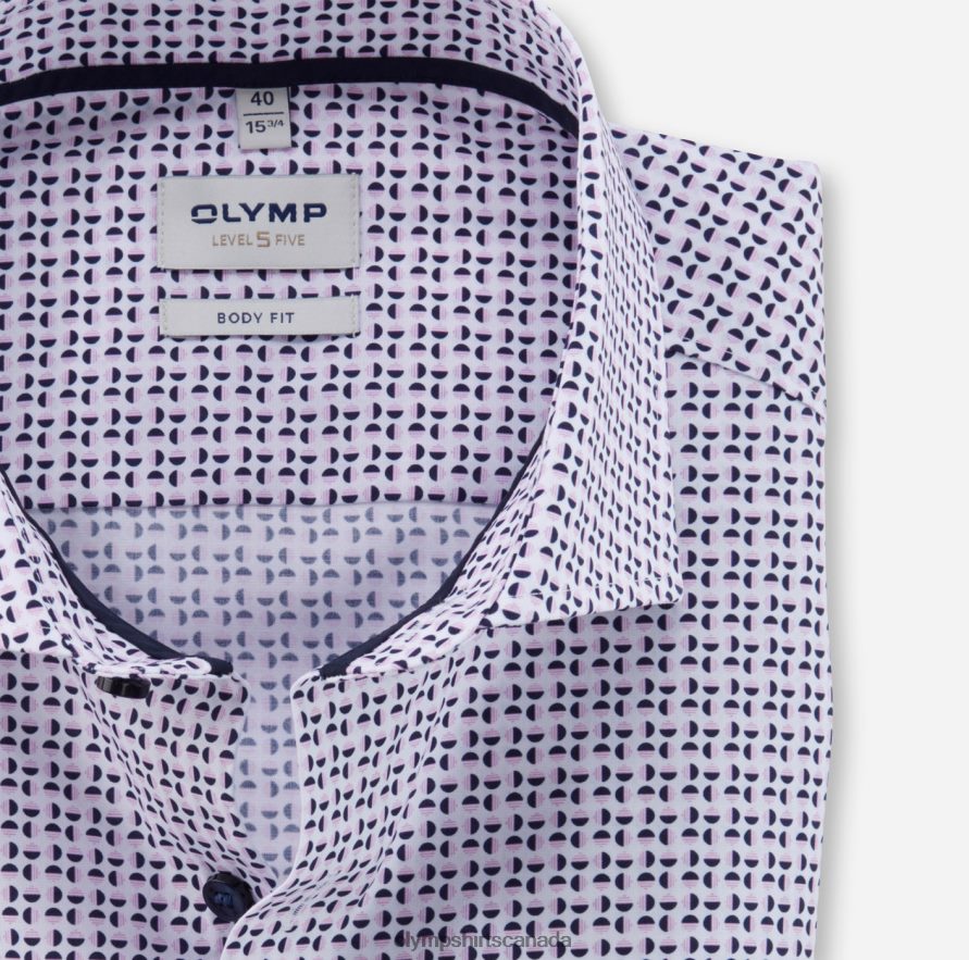 OLYMP Level Five Body Fit Business Shirt Royal Kent Rose H2P42H516 Clothing