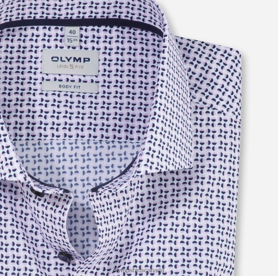 OLYMP Level Five Body Fit Business Shirt Royal Kent Rose H2P42H635 Clothing
