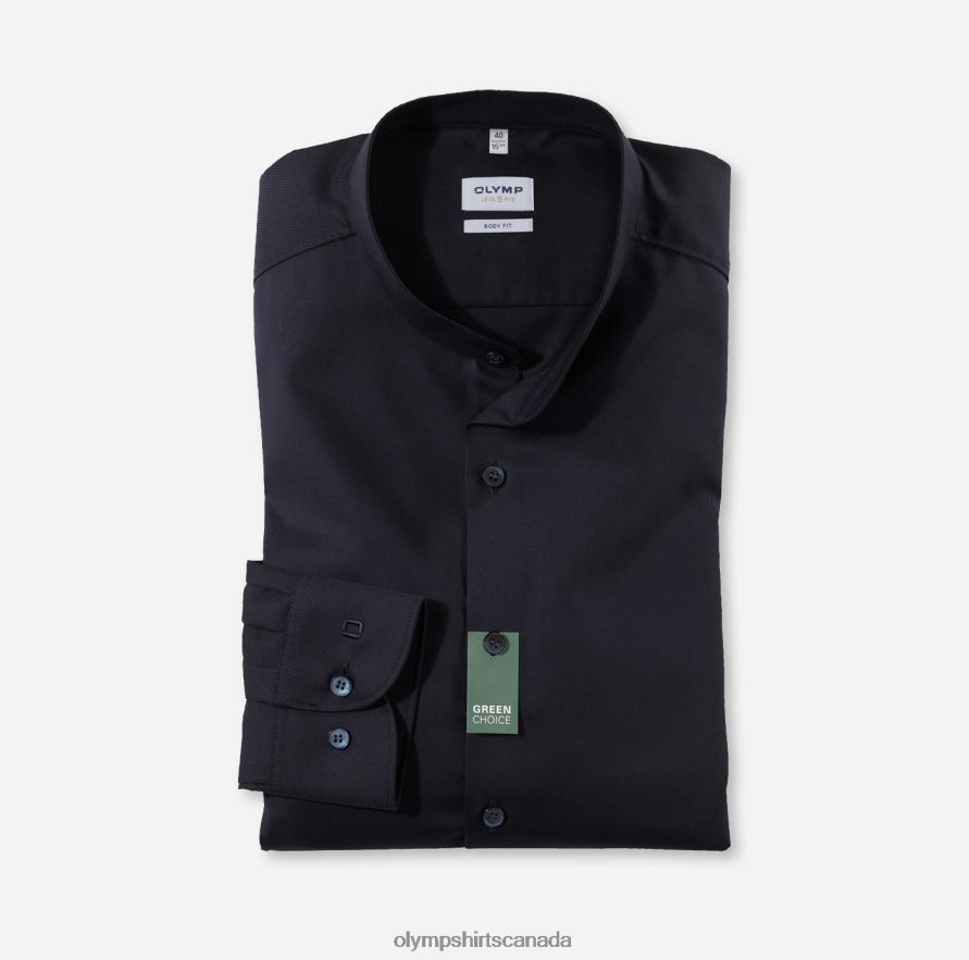 OLYMP Level Five Body Fit Business Shirt Stand-Up Collar Midnight Blue H2P42H402 Clothing