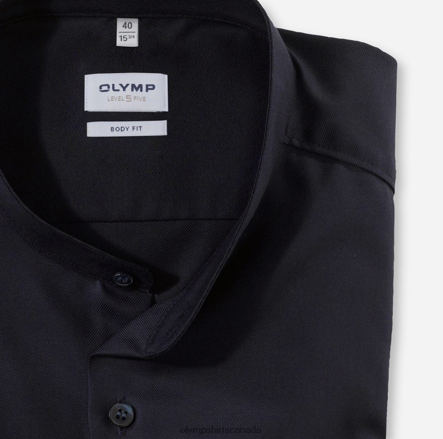 OLYMP Level Five Body Fit Business Shirt Stand-Up Collar Midnight Blue H2P42H402 Clothing