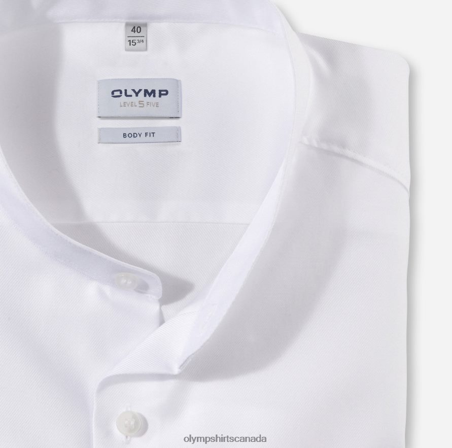 OLYMP Level Five Body Fit Business Shirt Stand-Up Collar White H2P42H381 Clothing