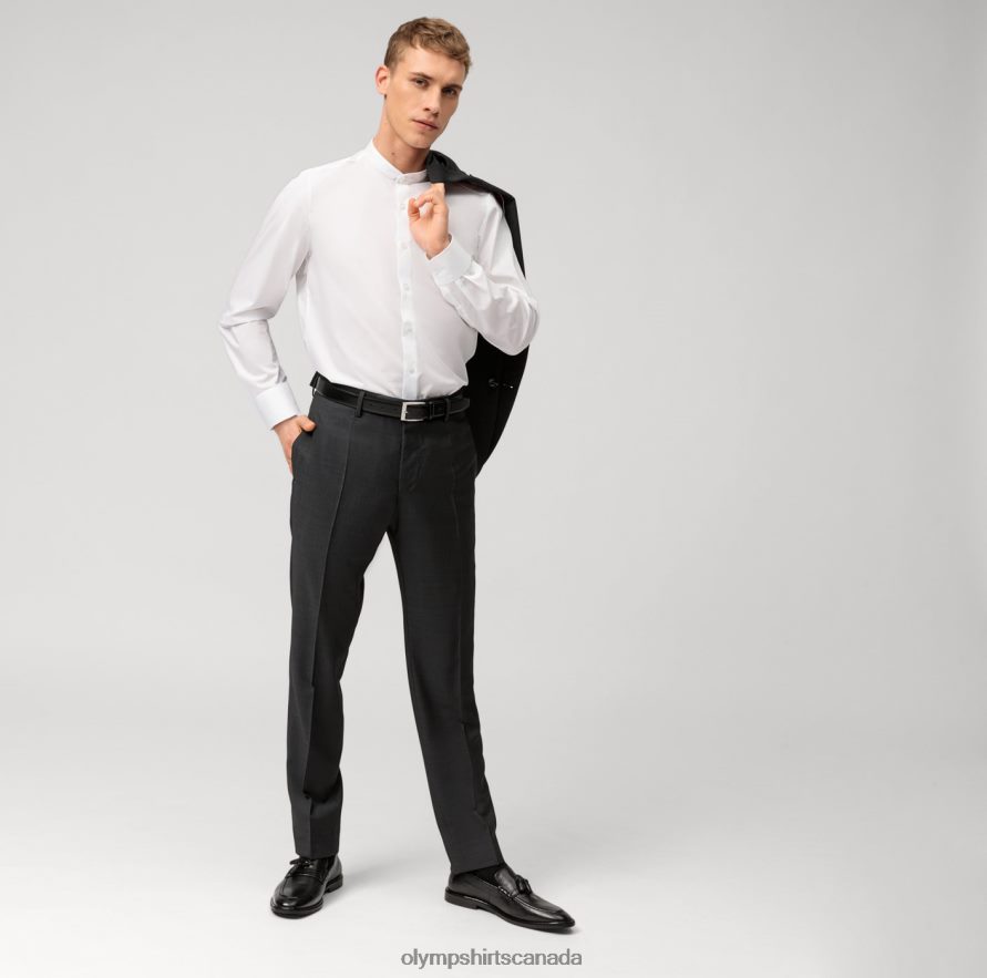 OLYMP Level Five Body Fit Business Shirt Stand-Up Collar White H2P42H677 Clothing