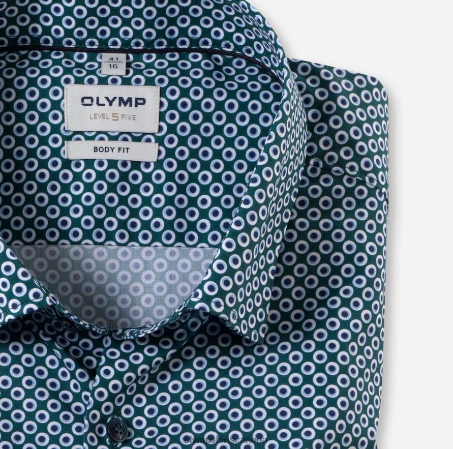 OLYMP Level Five Body Fit Business Shirt Under Button-Down Emerald H2P42H506 Clothing