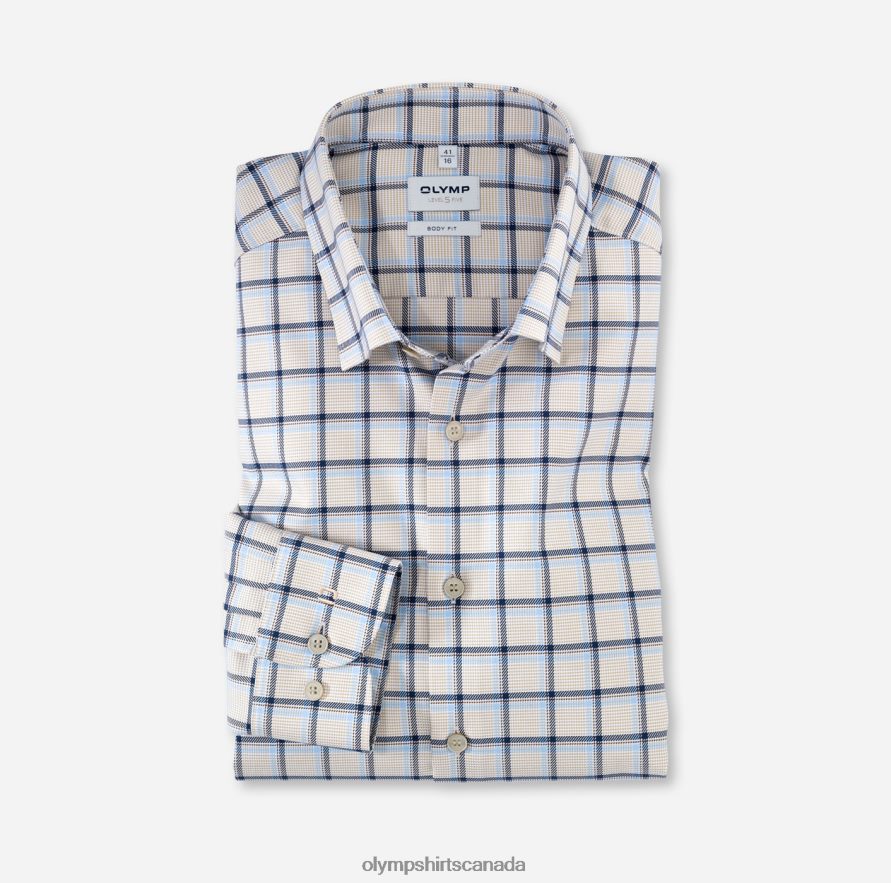 OLYMP Level Five Body Fit Business Shirt Under Button-Down Natural H2P42H743 Clothing
