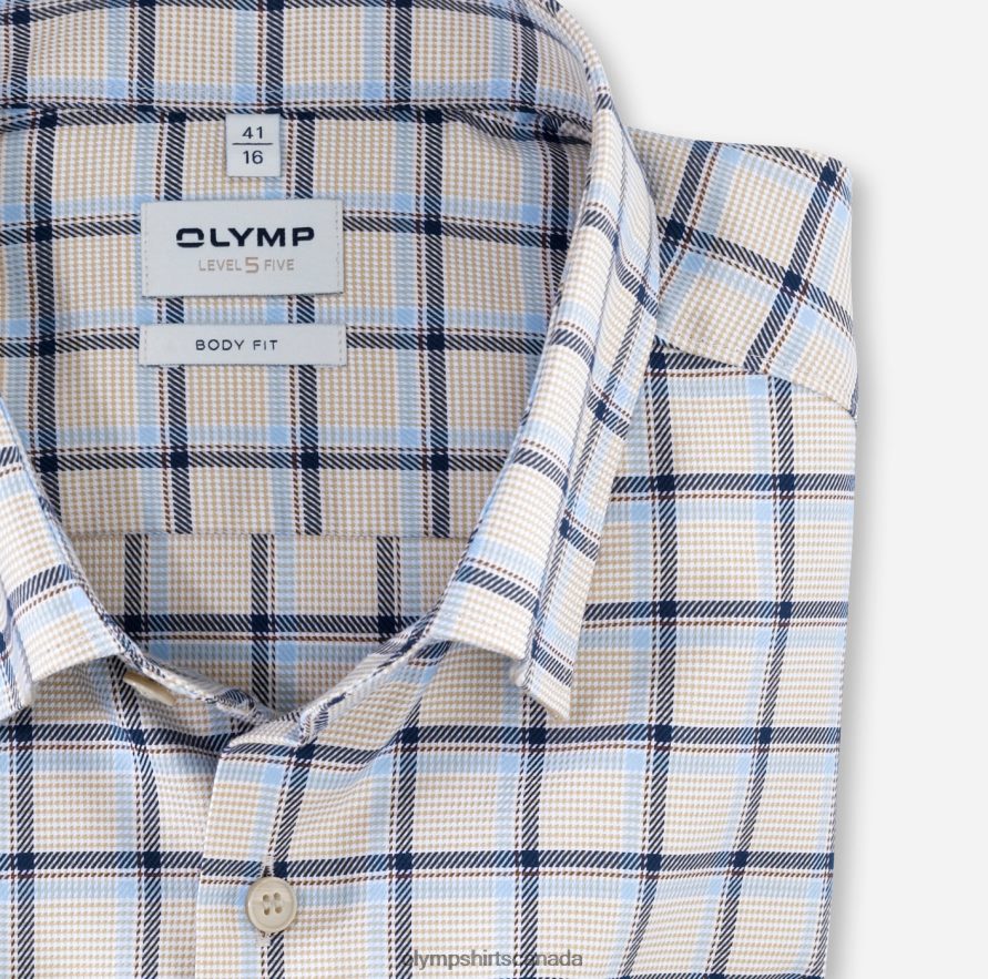 OLYMP Level Five Body Fit Business Shirt Under Button-Down Natural H2P42H743 Clothing