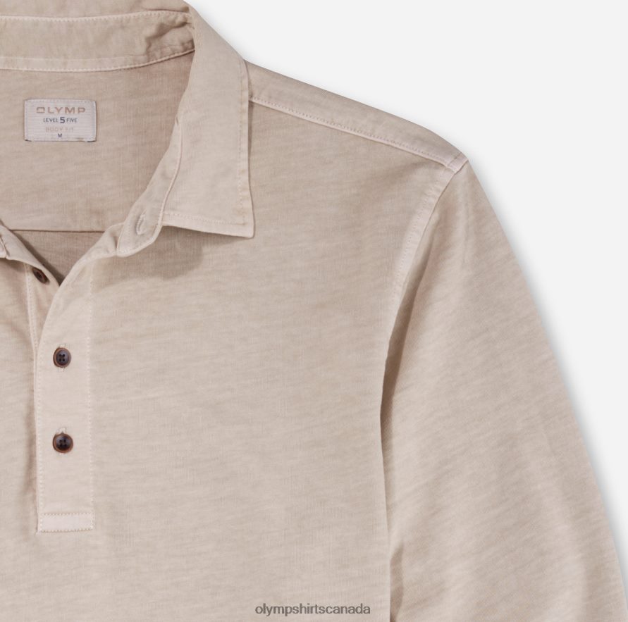 OLYMP Level Five Casual Body Fit Polo Beige H2P42H2106 Clothing