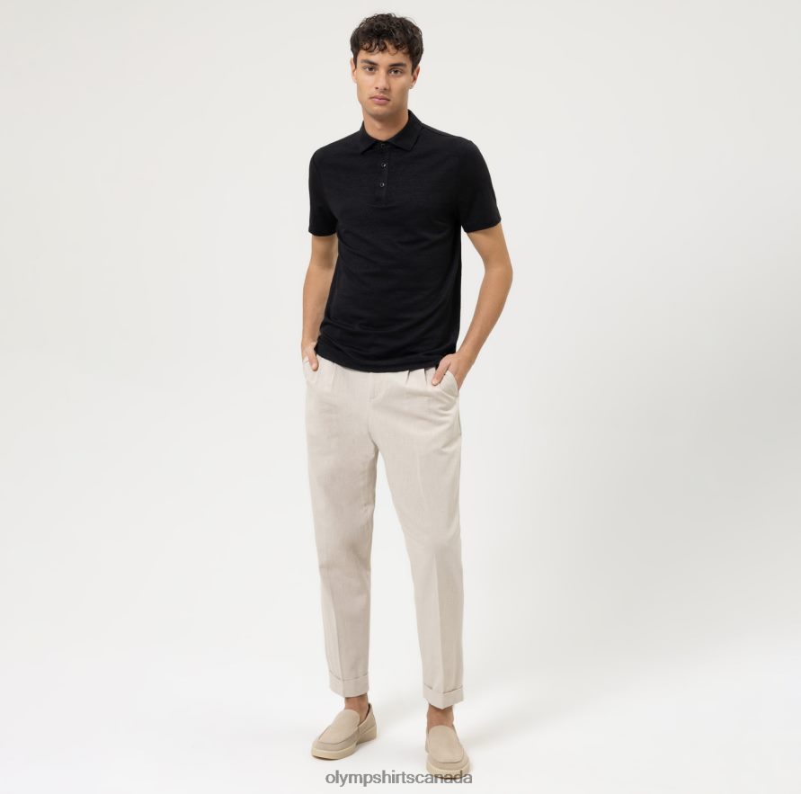 OLYMP Level Five Casual Body Fit Polo Black H2P42H2135 Clothing