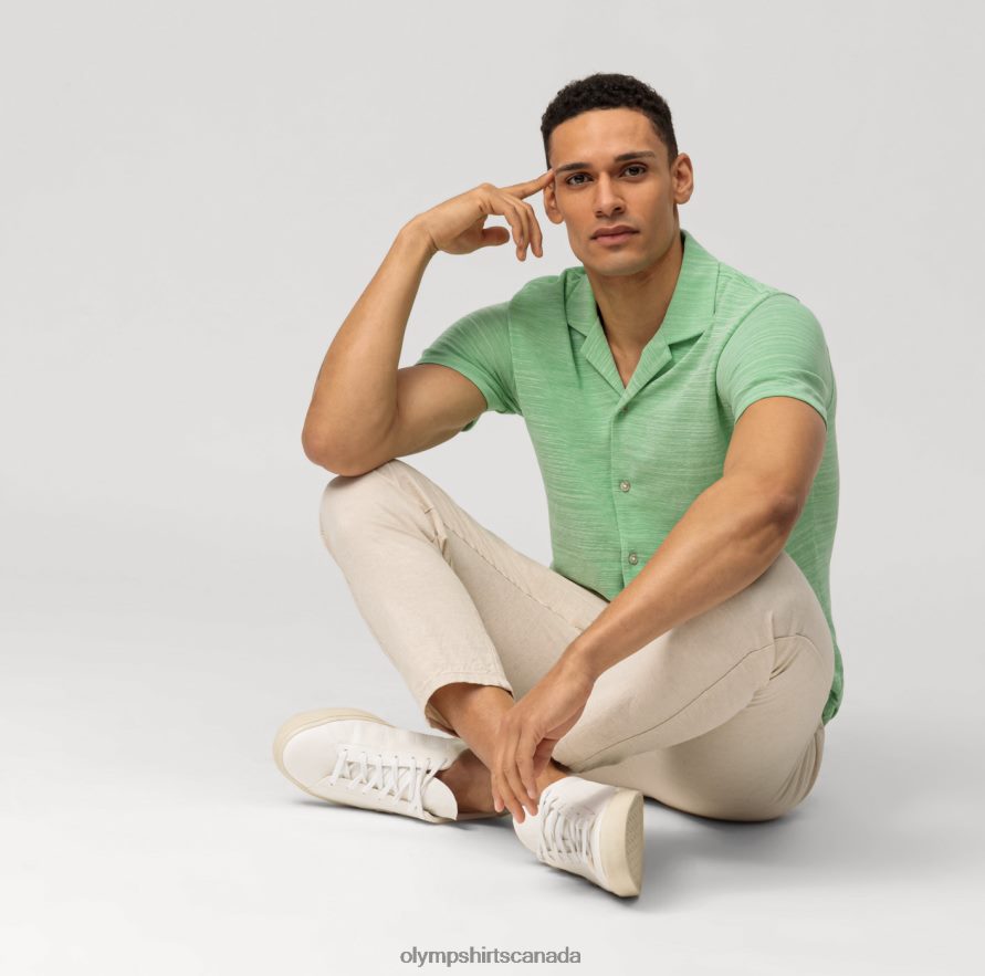 OLYMP Level Five Casual Body Fit Polo Crystal Green H2P42H2110 Clothing