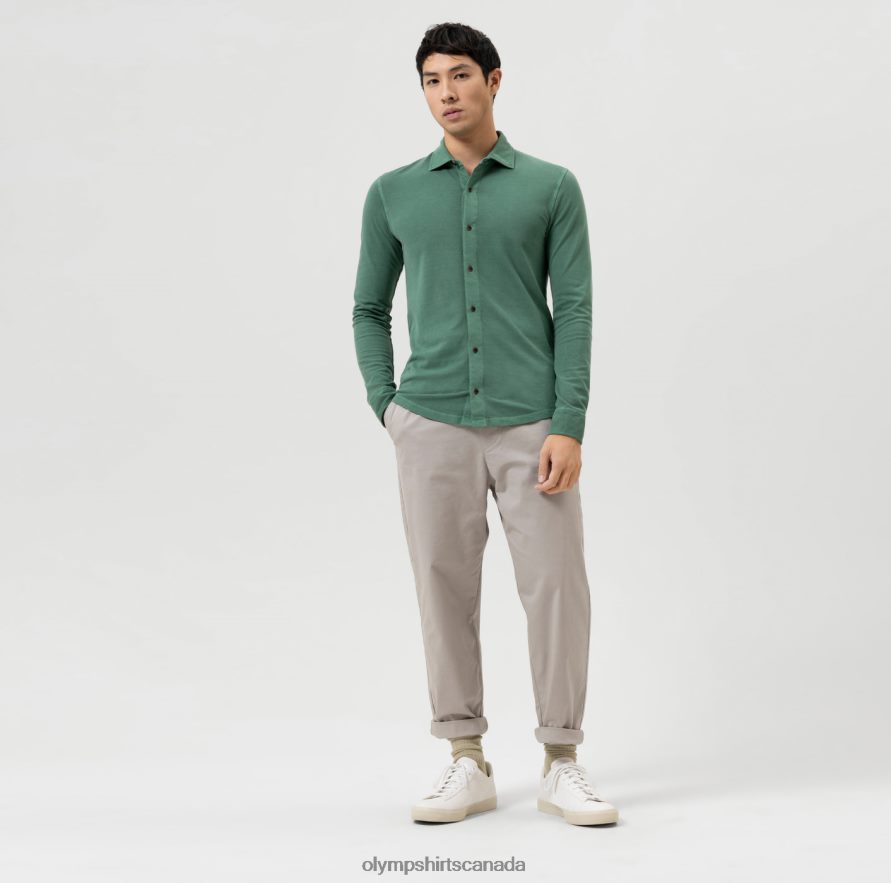 OLYMP Level Five Casual Body Fit Polo Green H2P42H2114 Clothing