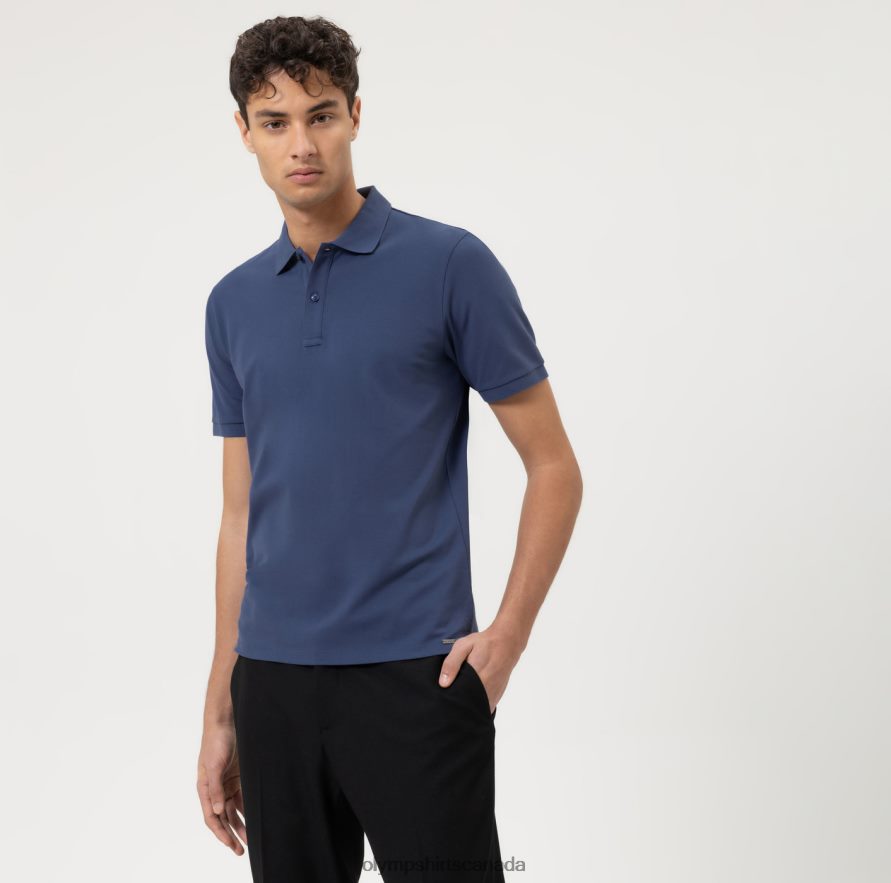OLYMP Level Five Casual Body Fit Polo Indigo H2P42H2158 Clothing