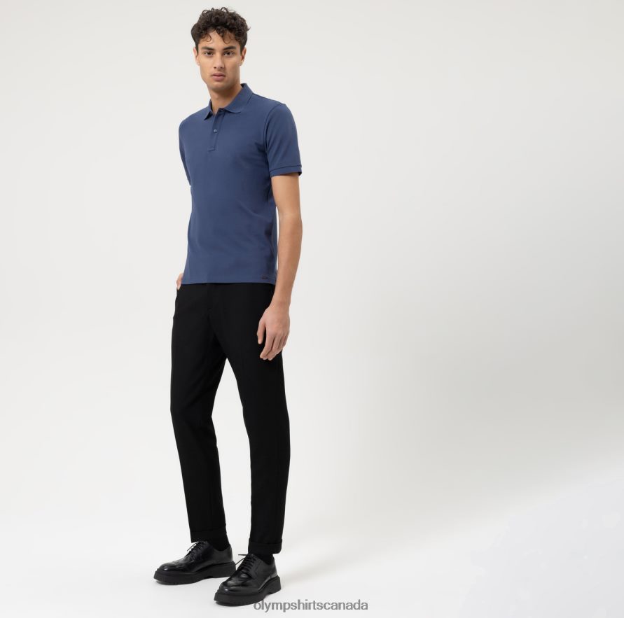 OLYMP Level Five Casual Body Fit Polo Indigo H2P42H2158 Clothing