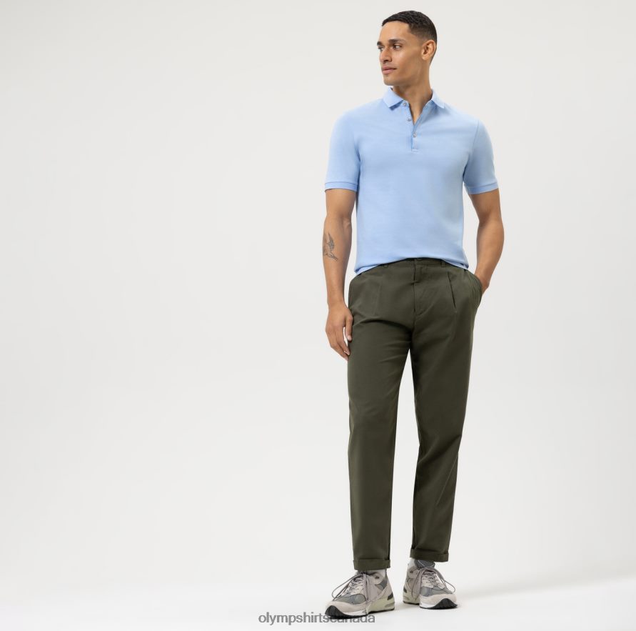 OLYMP Level Five Casual Body Fit Polo Light Blue H2P42H2068 Clothing