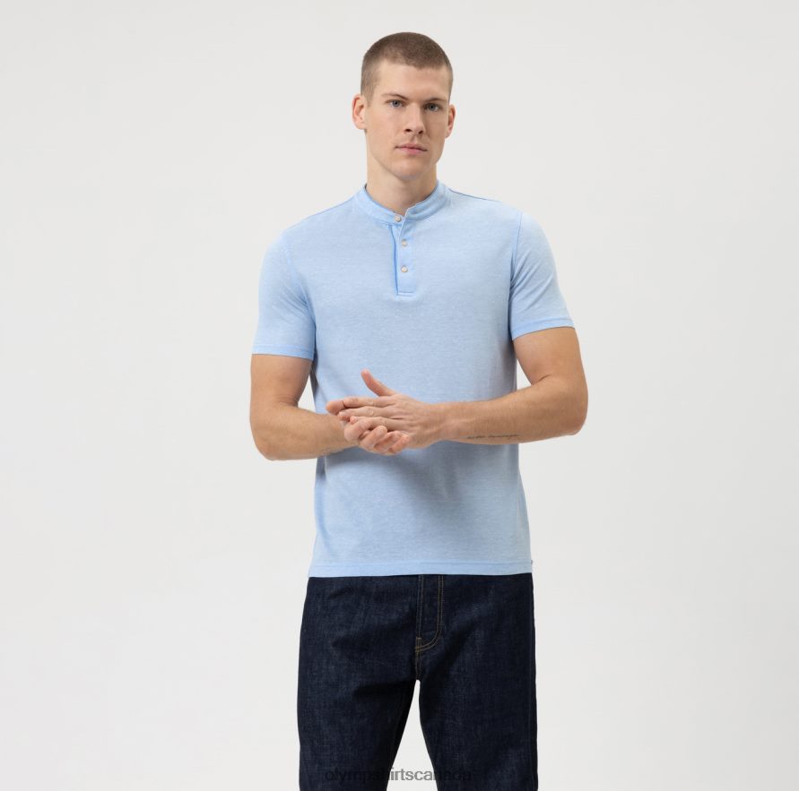 OLYMP Level Five Casual Body Fit Polo Light Blue H2P42H2109 Clothing
