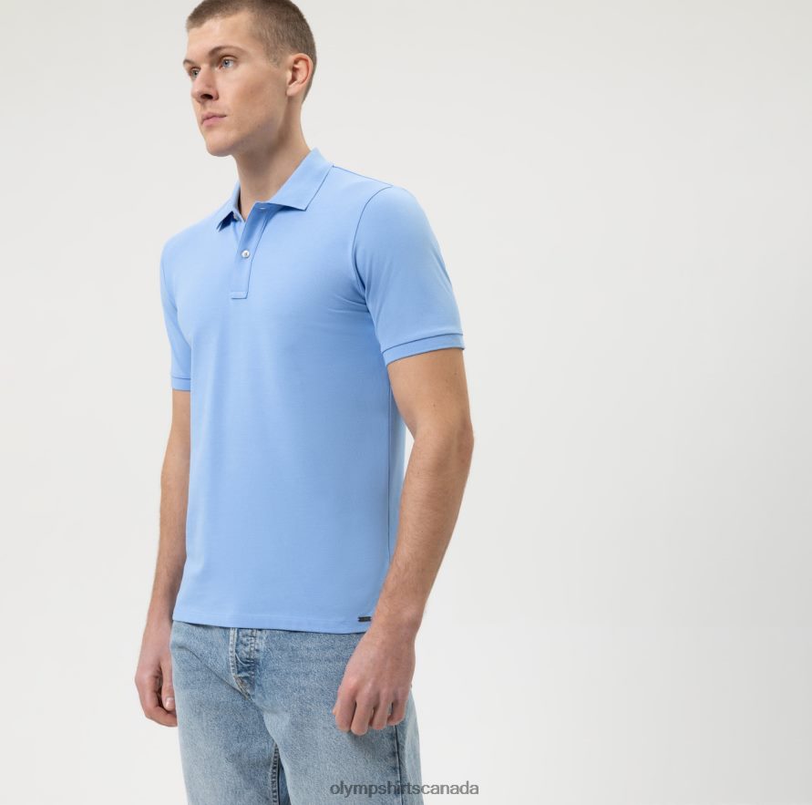 OLYMP Level Five Casual Body Fit Polo Light Blue H2P42H2154 Clothing