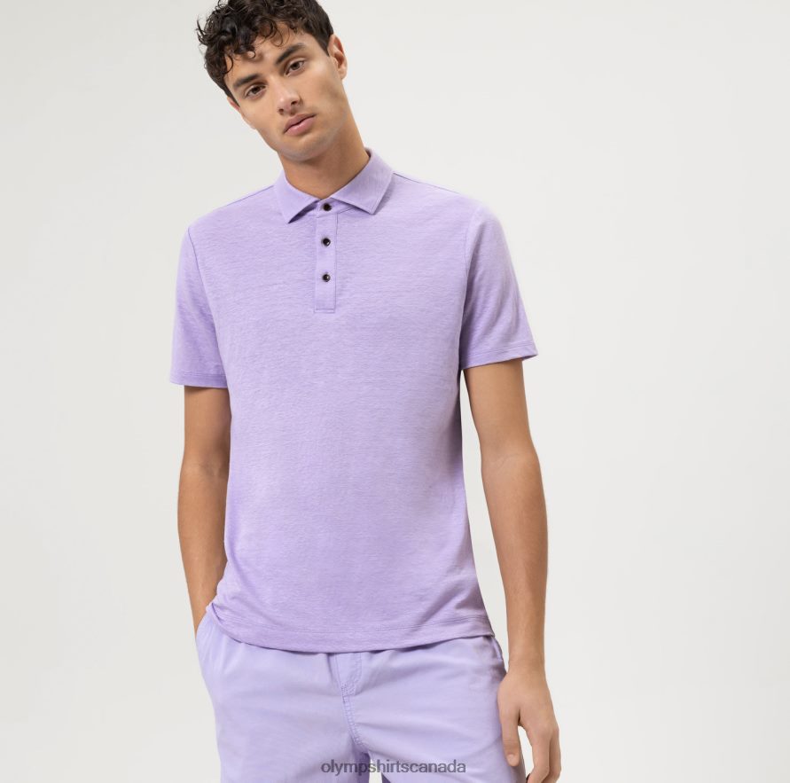 OLYMP Level Five Casual Body Fit Polo Lilac H2P42H2128 Clothing