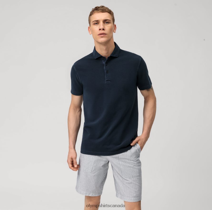 OLYMP Level Five Casual Body Fit Polo Marine H2P42H2163 Clothing