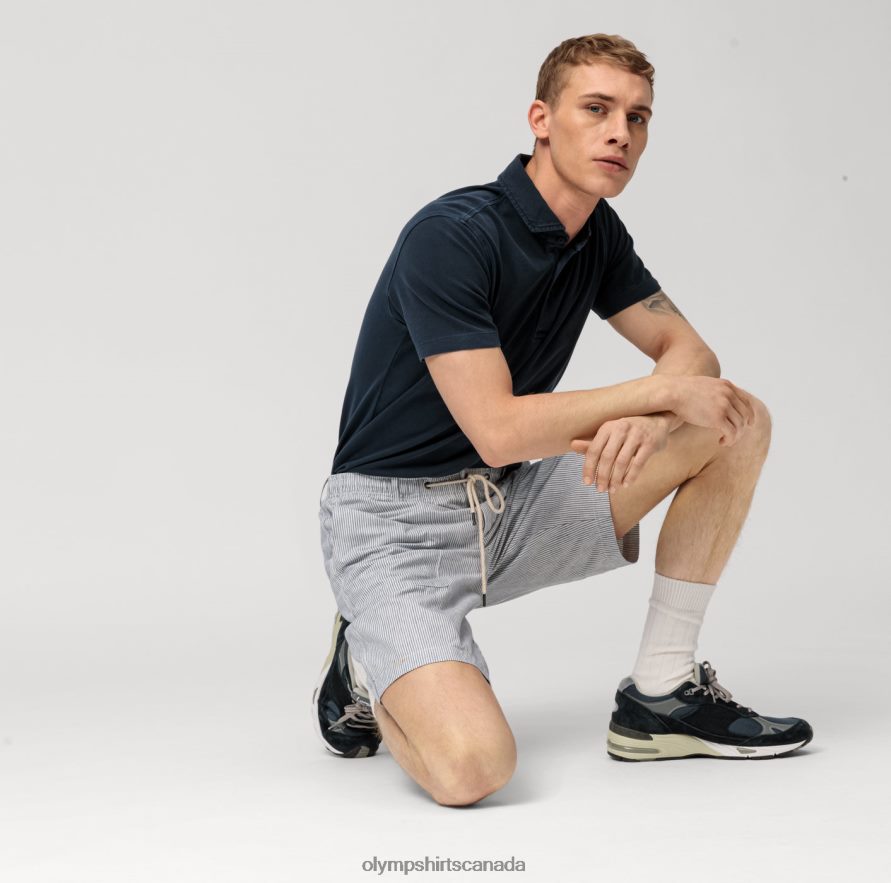 OLYMP Level Five Casual Body Fit Polo Marine H2P42H2163 Clothing