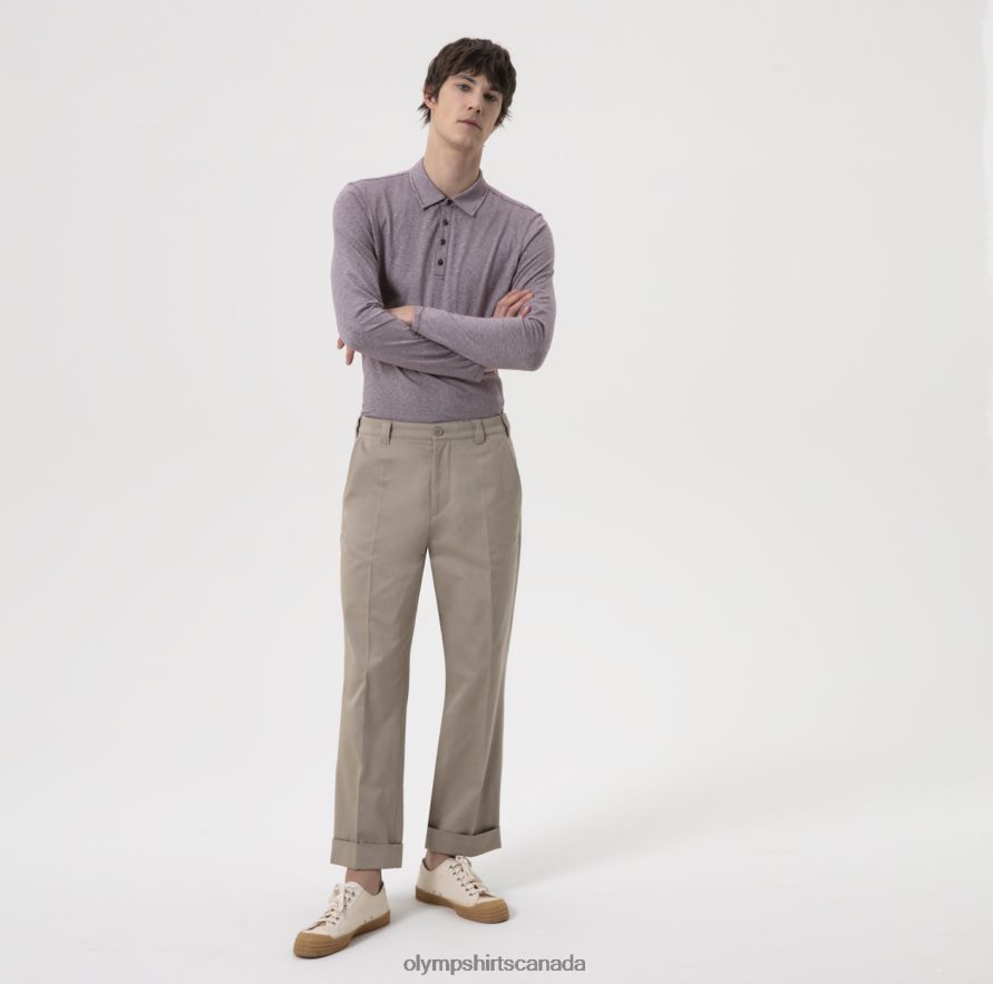 OLYMP Level Five Casual Body Fit Polo Plum H2P42H2182 Clothing