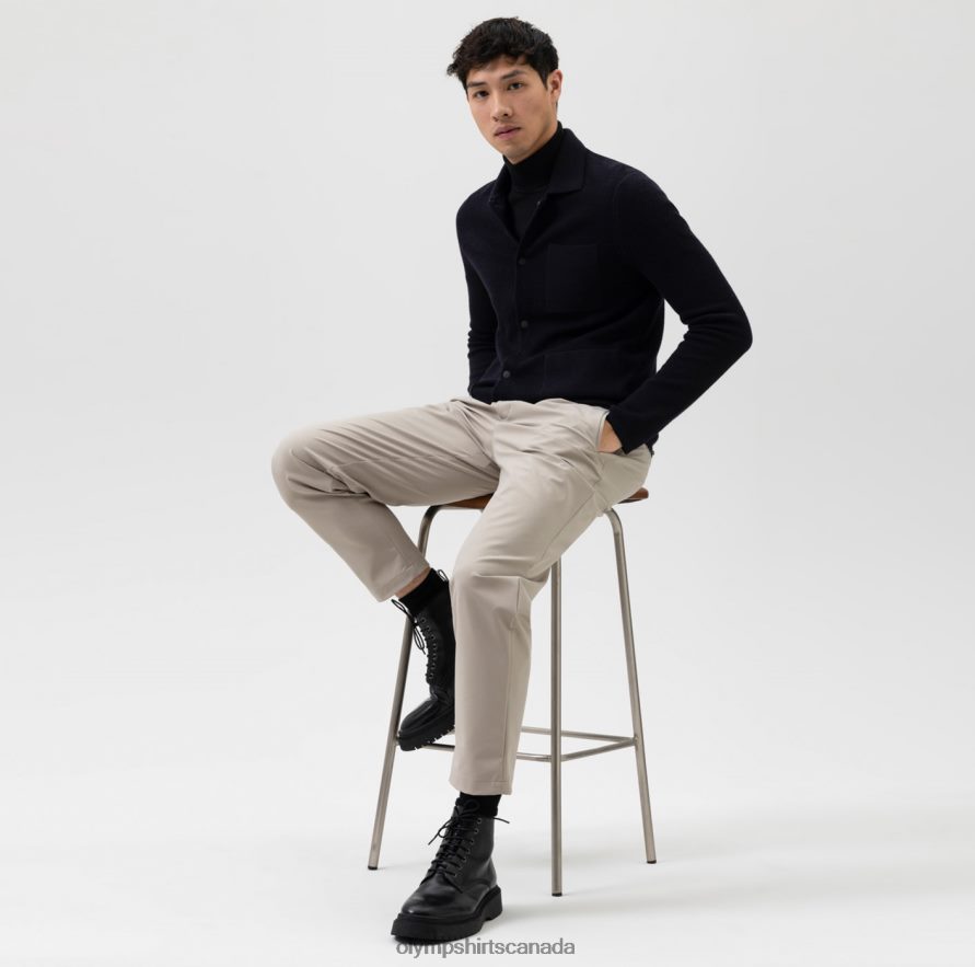 OLYMP Level Five Knitwear Body Fit Jacket Polo Collar Marine H2P42H1944 Clothing