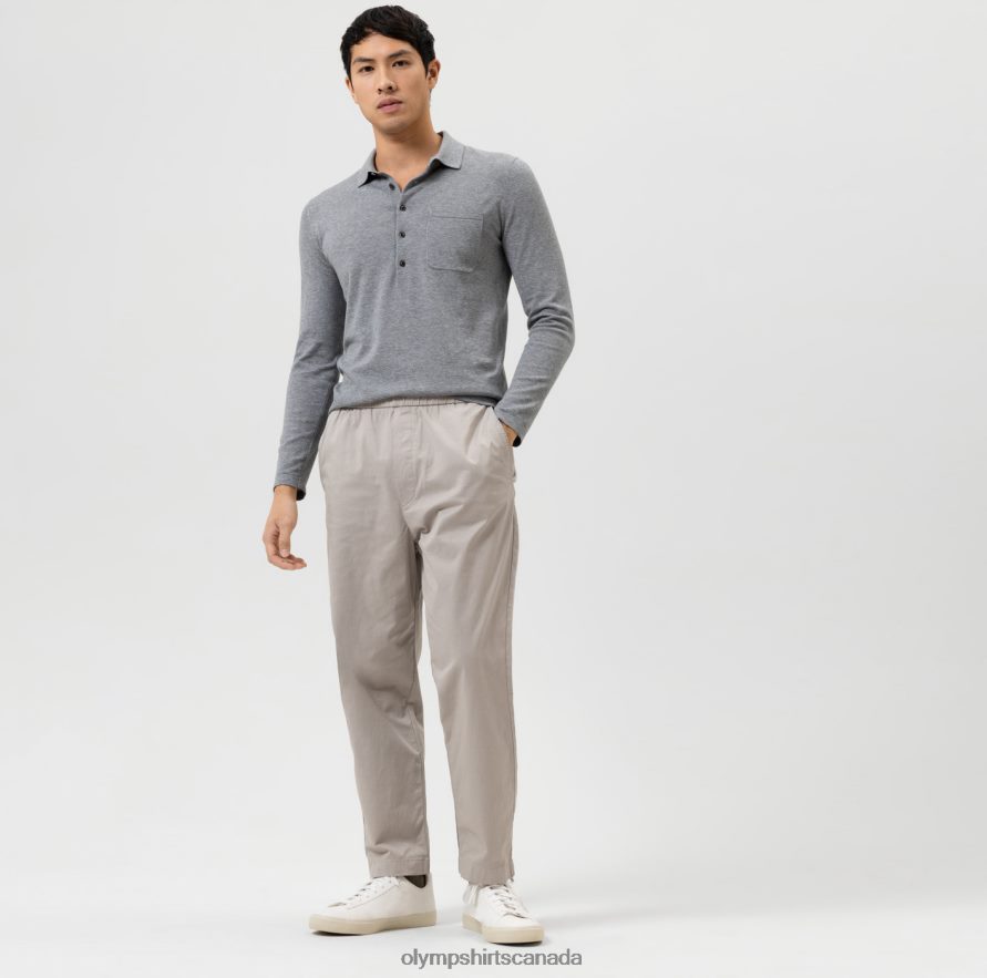 OLYMP Level Five Knitwear Body Fit Polo Collar Silver Grey H2P42H1752 Clothing