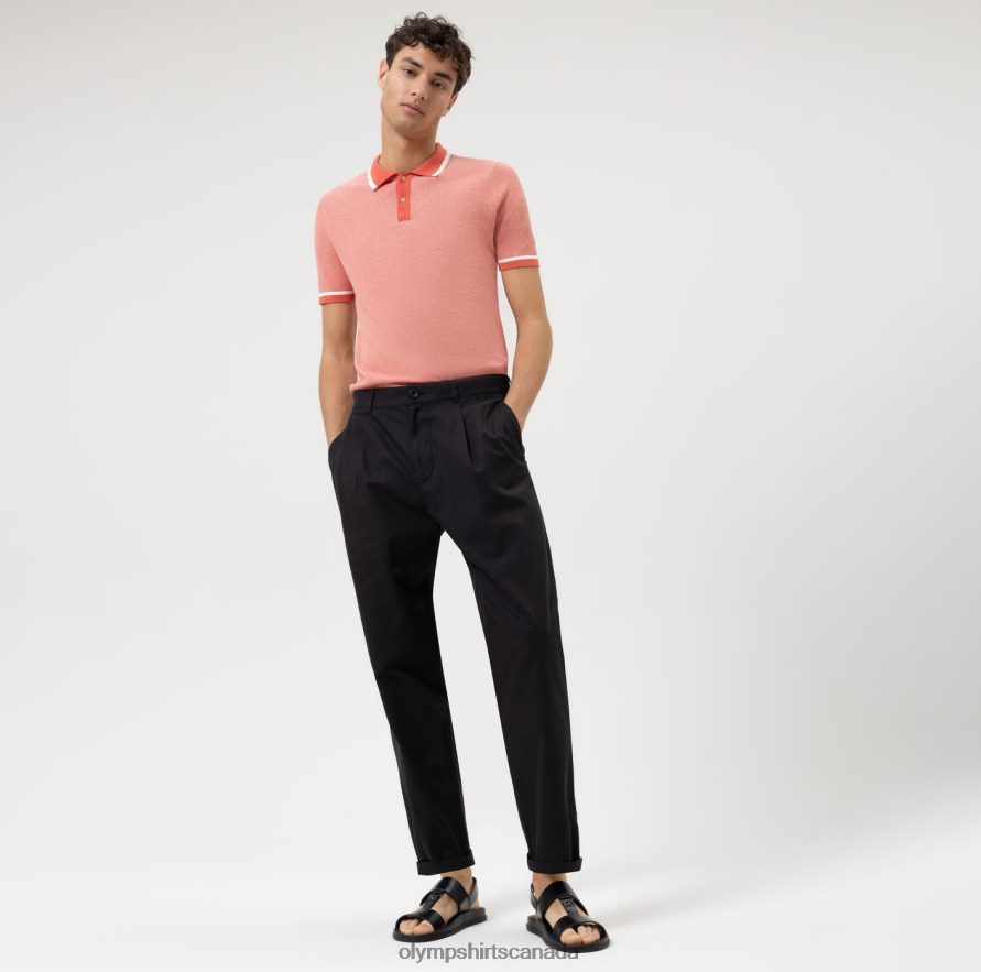 OLYMP Level Five Knitwear Body Fit Polo Red H2P42H2103 Clothing