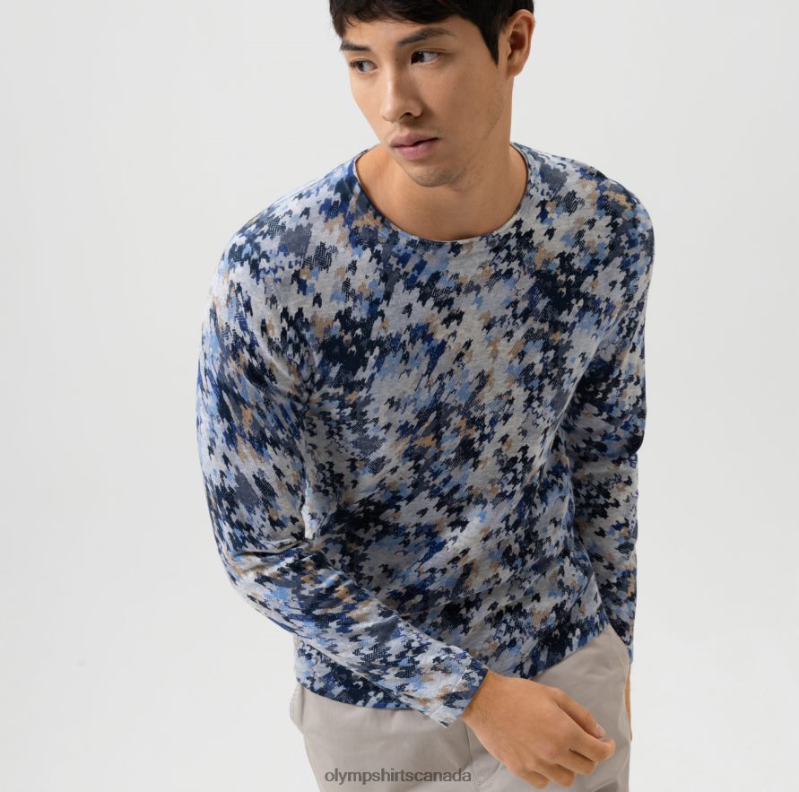 OLYMP Level Five Knitwear Body Fit Pullover Crew Neck Marine H2P42H1748 Clothing