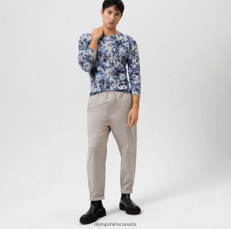 OLYMP Level Five Knitwear Body Fit Pullover Crew Neck Marine H2P42H1748 Clothing