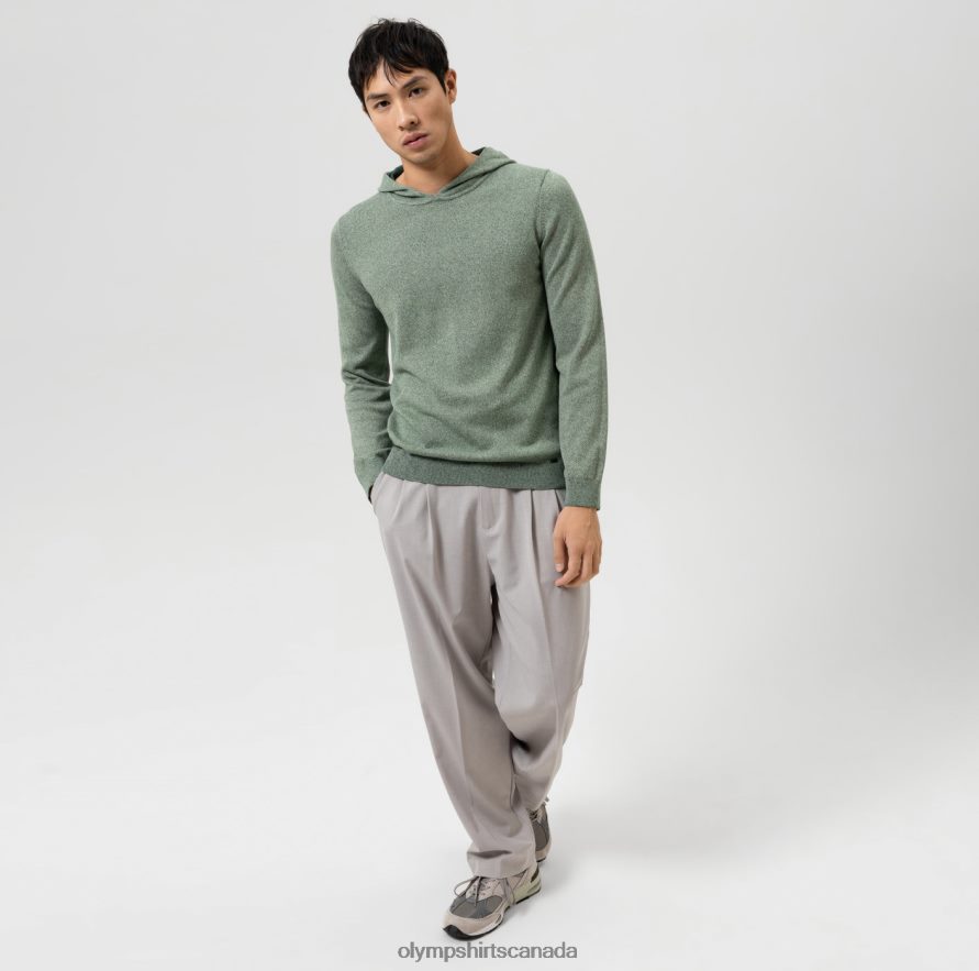 OLYMP Level Five Knitwear Body Fit Pullover Green H2P42H1757 Clothing