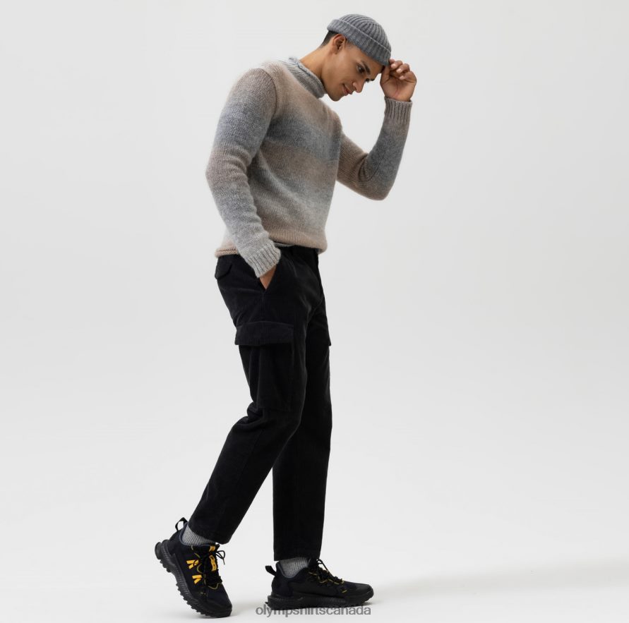 OLYMP Level Five Knitwear Body Fit Pullover Stand-Up Collar Grey H2P42H1848 Clothing