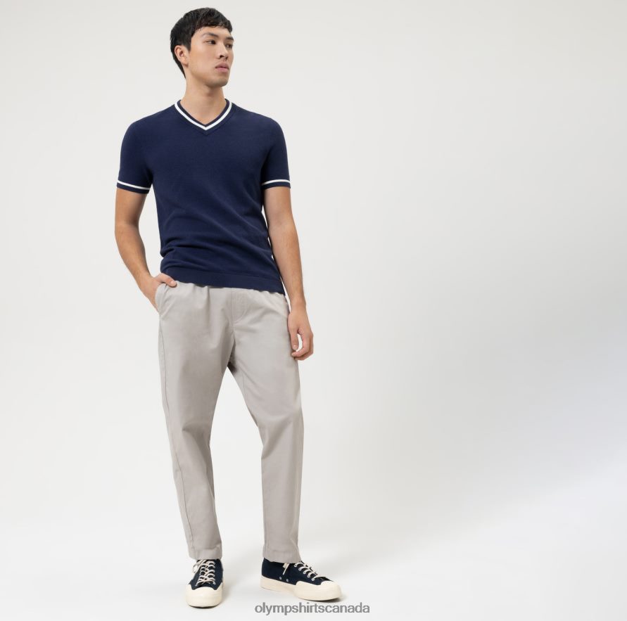 OLYMP Level Five Knitwear Body Fit T-Shirt Marine H2P42H2055 Clothing