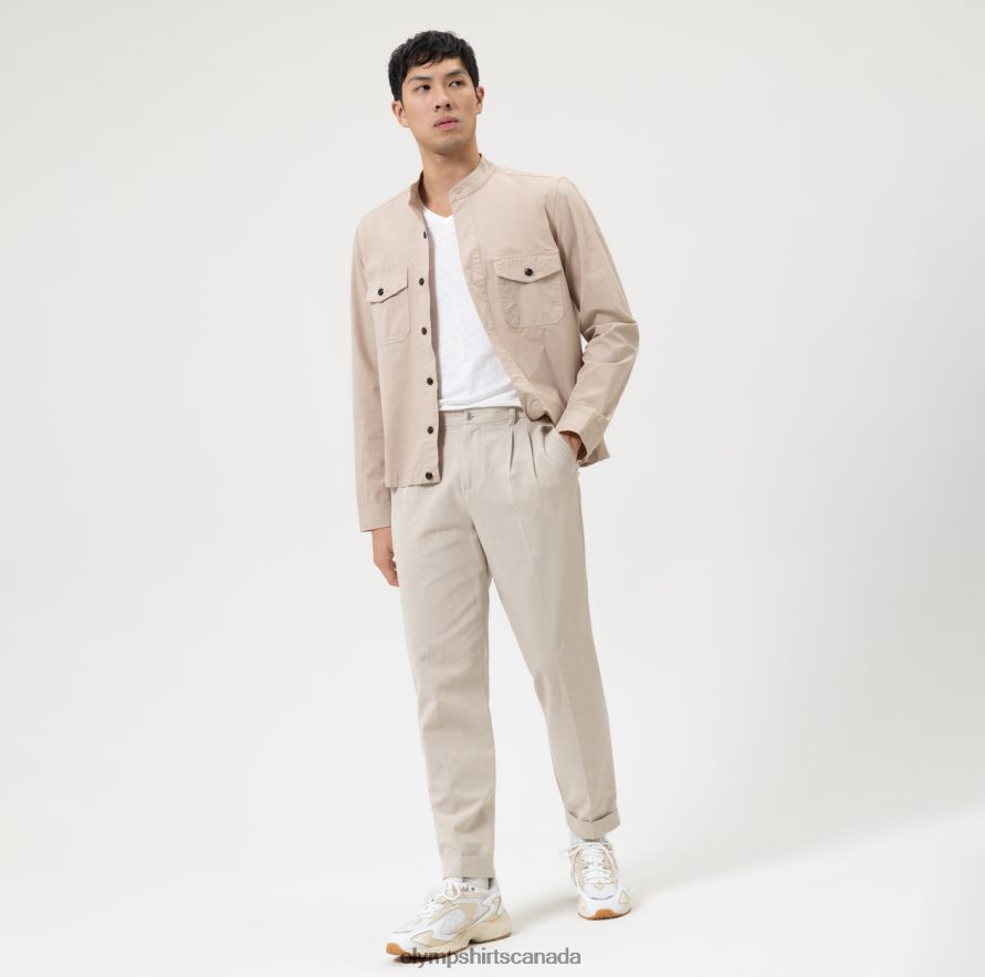 OLYMP Level Five Smart Casual Overshirt Casual Shirt Beige H2P42H1972 Clothing