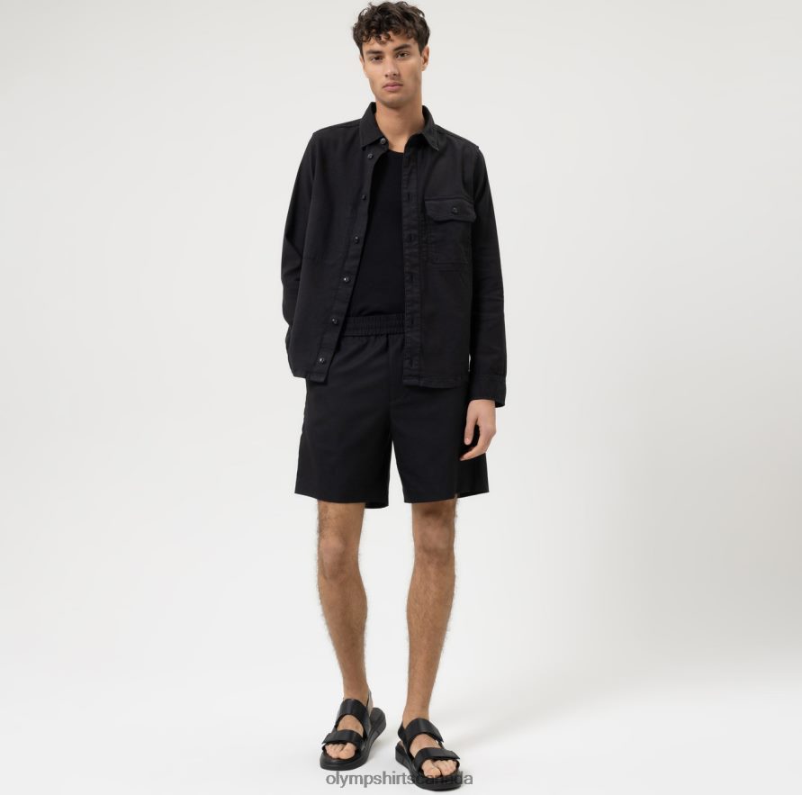 OLYMP Level Five Smart Casual Overshirt Casual Shirt Black H2P42H1958 Clothing