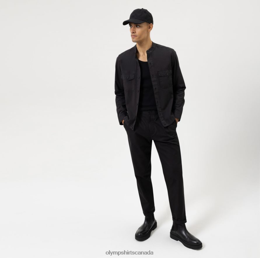 OLYMP Level Five Smart Casual Overshirt Casual Shirt Black H2P42H1965 Clothing