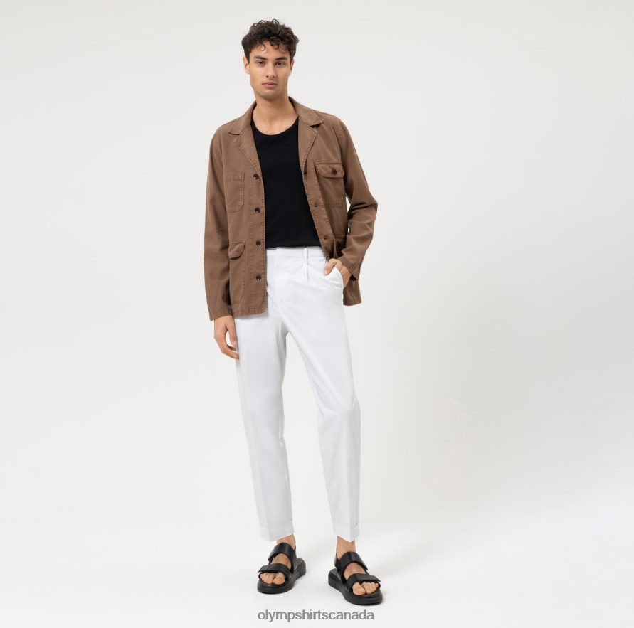 OLYMP Level Five Smart Casual Overshirt Casual Shirt Brown H2P42H1961 Clothing