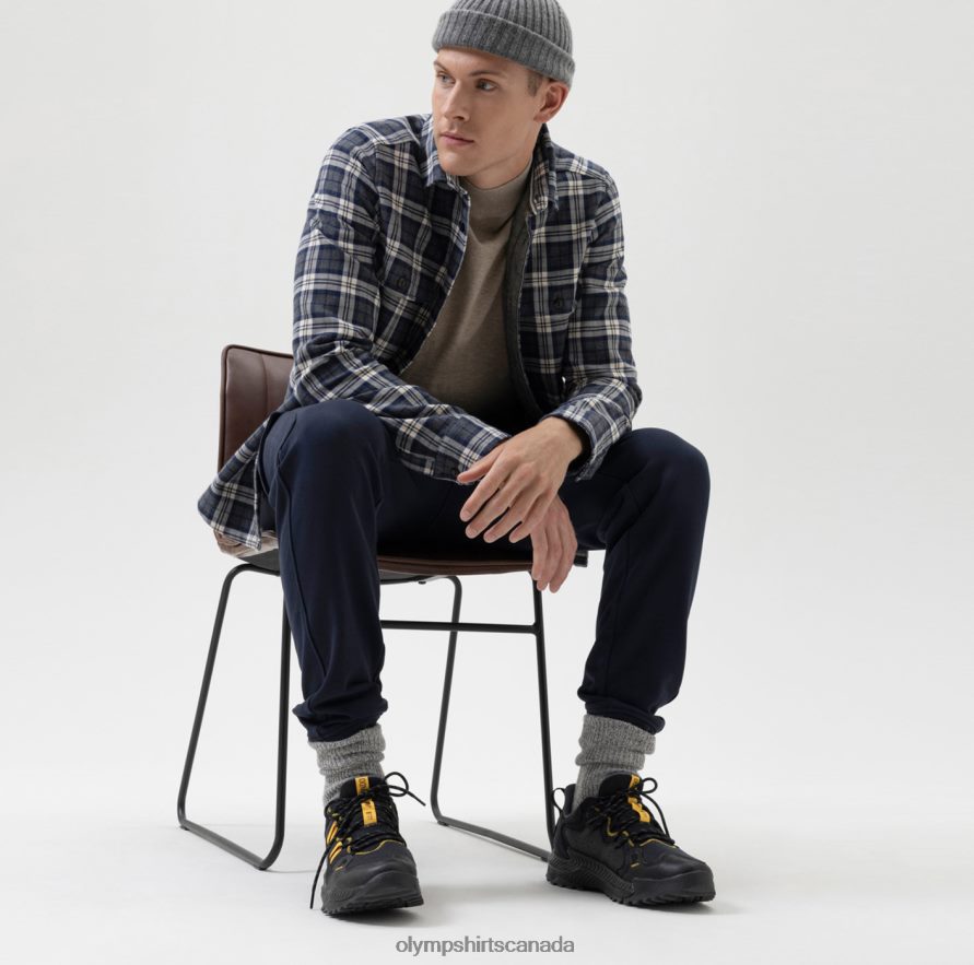 OLYMP Level Five Smart Casual Overshirt Casual Shirt Kent Marine H2P42H1954 Clothing