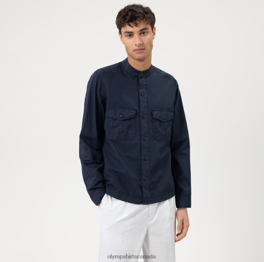 OLYMP Level Five Smart Casual Overshirt Casual Shirt Marine H2P42H1962 Clothing