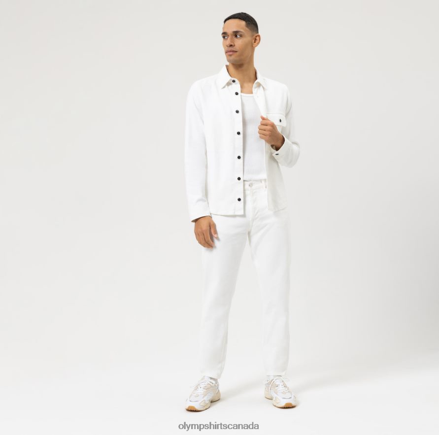 OLYMP Level Five Smart Casual Overshirt Casual Shirt White H2P42H1949 Clothing