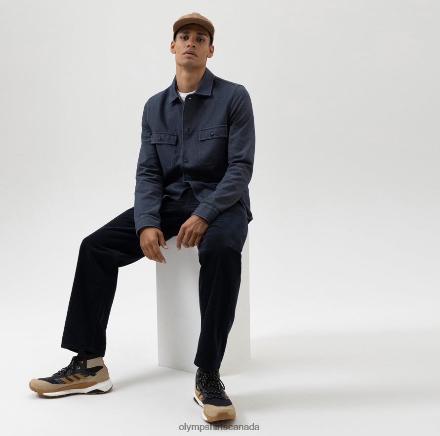 OLYMP Level Five Sweat Overshirt Marine H2P42H1978 Clothing