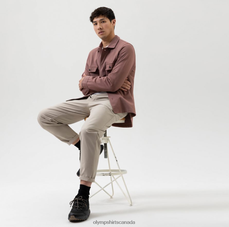 OLYMP Level Five Sweat Overshirt Reddish Brown H2P42H1985 Clothing